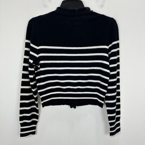 J.Crew Cashmere Fringe Trim Sweater Lady Jacket Striped Preppy Retro Small NWT - Picture 10 of 10